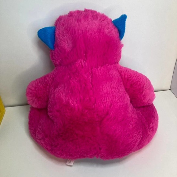 Colorful Soft Bear Pink Plush Blue Yellow Green Multicolor Sit Stuffed Animal - Picture 10 of 10